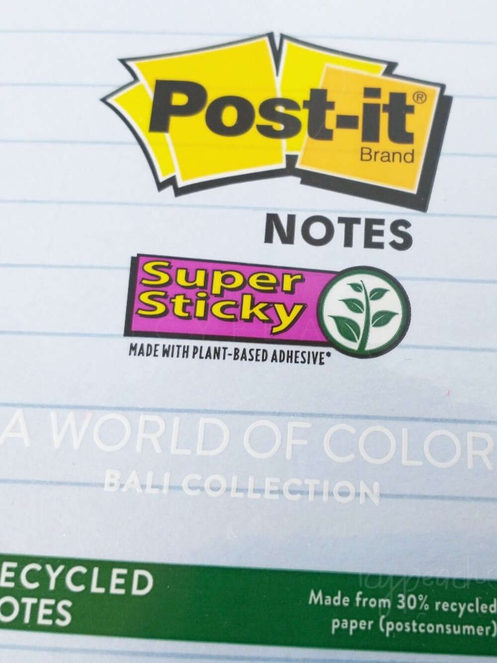 Post-it Notes Ruled Notepads 4”x6” New Bali Collection 3 Pads Super Sticky Lined - Picture 6 of 8